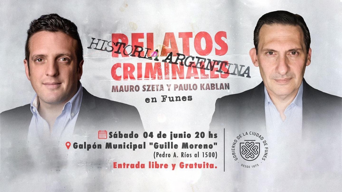 “Relatos criminales de la historia argentina” llega a Funes de la mano de Paulo Kablan y Mauro Szeta